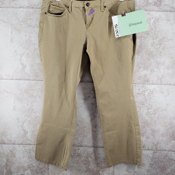 Boot Cut Denim Faded Glory Mid Rise Ultimate Boot Tan Stretch Jeans Size 18P - Picture 6 of 6